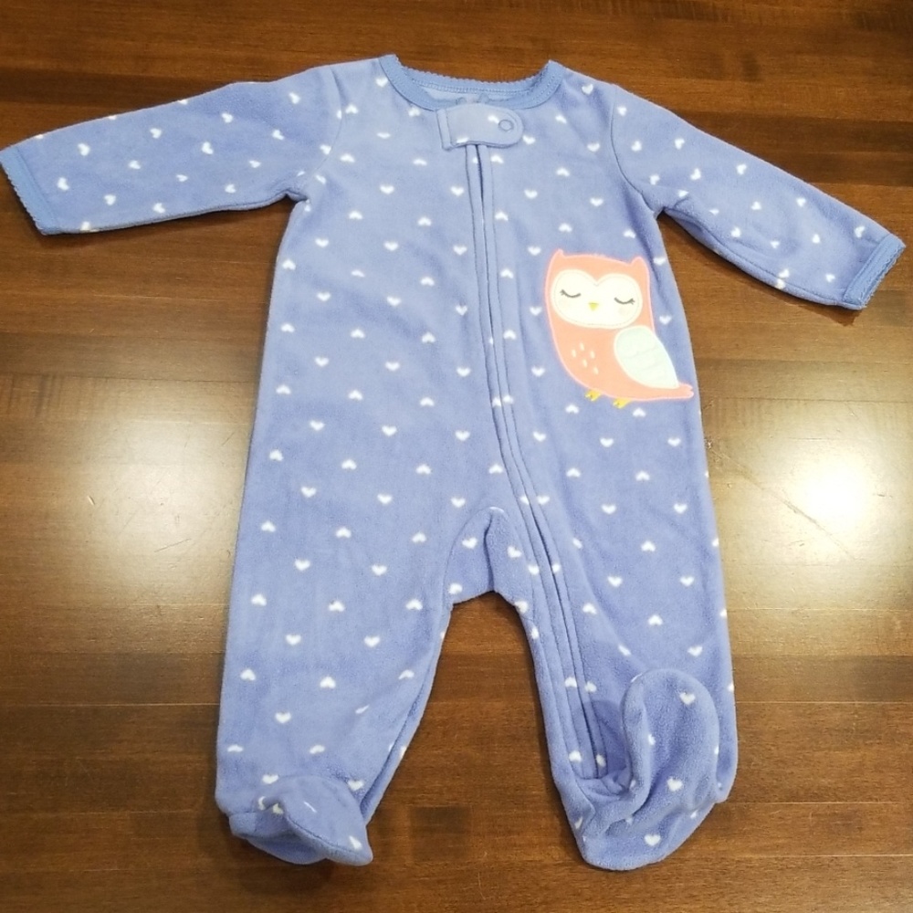 Carter's fleece owl sleeper, 3 months, super cute!